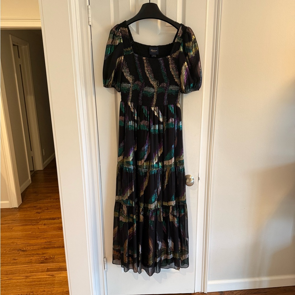 Shoshanna Black and Multicolor short Sleeve Dress